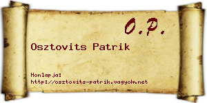 Osztovits Patrik névjegykártya