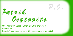 patrik osztovits business card